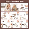 7 in 1 Stroller Baby Tricycle for 18-72 Months, Multifunctional Toddler Trike with Removable Push Rod, Canopy & Guardrail - ModernLuxe - 4 of 4