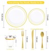 Aoibox Gold Disposable Plates and Cutlery Set - Premium Dinner Plates, Dessert Plates, Cups & Cutlery for Weddings, Catering Events - 50 Guest Service - 2 of 4