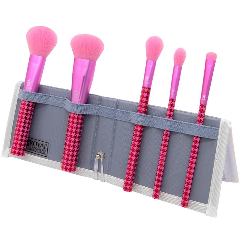 MODA Brush Keep It Classy Metallic Pink 6pc Face Flip Makeup Brush Set., 1 of 13