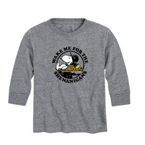 Boys' - Peanuts - St. Patrick's Day with Snoopy Long Sleeve Graphic T-Shirt - 1 of 4