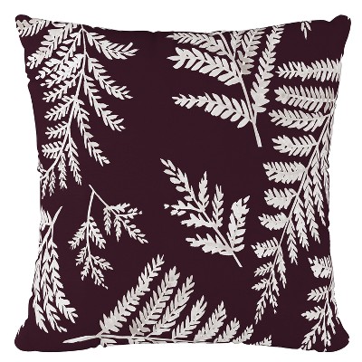 Plum Leaf Print Throw Pillow - Skyline Furniture