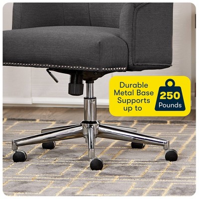 Graphite Fabric Swivel Home Office Chair with Memory Foam
