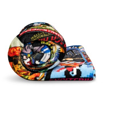 Retro Video Game Collage Fleece Throw Blanket 45 x 60 Inches
