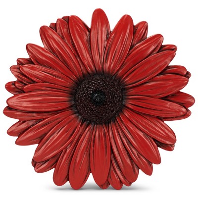 Nat & Jules Gerbera Daisy Flower Shaped Dimensional Indoor Outdoor 12 inch Cast Resin Decorative Garden Stepping Stone, Patio, Walkway Sculpture Yard