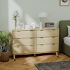 HOMCOM Fluted Dresser for Bedroom with 6 Drawers, 54" Wide Chest of Drawers with Gold Finger Pulls and 5 Wood Legs - 3 of 4