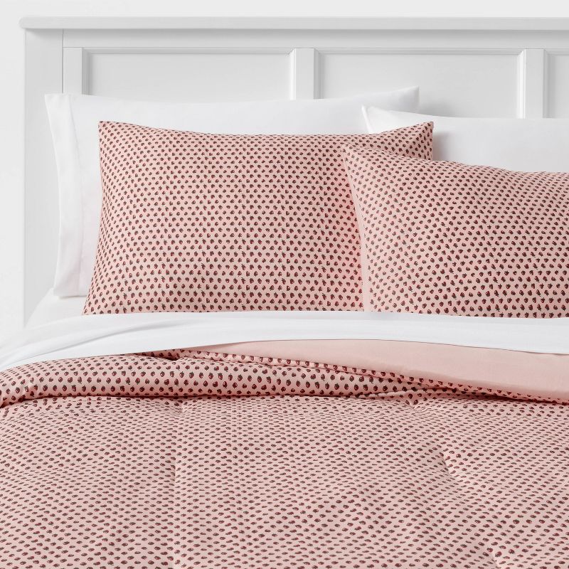 Strawberry Print Reversible Microfiber Comforter & Sheet Set Light Pink - Room Essentials™, 1 of 11