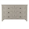 HDZNVF Retro Farmhouse Style Wooden Dresser with 6 Drawer, Storage Dressers for Bedroom, Anitque Gray - 4 of 4