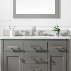 MAYEERTY Brushed Nickel Widespread Bathroom Faucet for 3 Holes 2 Handles Pop Up Drain Assembly and Lead Free Supply Hose - 1 of 4