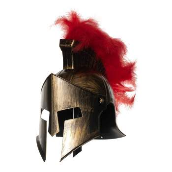 Underwraps Costumes Bronze Roman Gladiator Helmet with Feathers Adult Costume Accessory