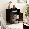Tangkula Cat Litter Box Enclosure Hidden Cat Washroom Cabinet with Entry Open Compartment - 2 of 4