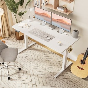 Gulches Ergonomic Electric Standing Desk - T-Shaped Metal Bracket Computer Workstation (28.7"-48"), 3 Memory Presets, 176LBS - 1 of 4