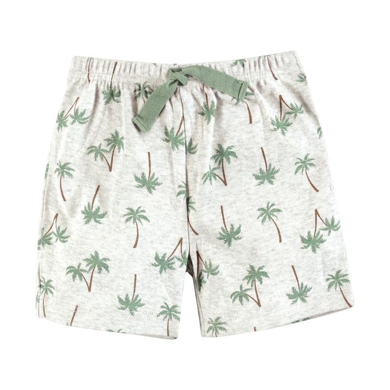 Hudson Baby Boy Shorts Bottoms 4-Pack, Palm Tree, 3 of 7
