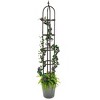 Plow & Hearth 7' Powder-Coated Steel Garden Obelisk, in Bronze - 2 of 2