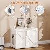 Cat Litter Box Enclosure, Wooden Cat Washroom Furniture with Barn Door Hidden Litter Box Furniture Pet House, Fit Most of Litter Box - 3 of 4