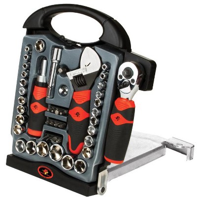 Performance Tool 1/4 and 3/8 in. drive 6 Point Stubby Socket and Tool Set 45 pc