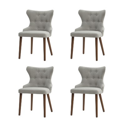 Lidia Mid-century Modern Wingback Dining Chair with Solid Wood Legs Set of 4|ARTFUL LIVING DESIGN