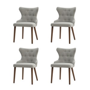 Lidia Mid-century Modern Wingback Dining Chair with Solid Wood Legs Set of 4|ARTFUL LIVING DESIGN - 1 of 4