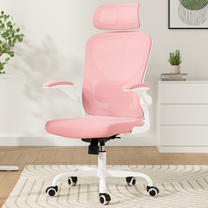 GlasFlength Task and Office Chairs with Support Armrest，Ergonomic, Adjustable，Computer Chair and Gaming Chair, Pink, 25.6"*27.2"*48.4" - 1 of 4