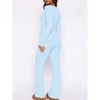 Mocamel Women's Autumn New suit Long-sleeved Buckle Solid Color Tight Top Plus Pants Two-piece Set - 3 of 4
