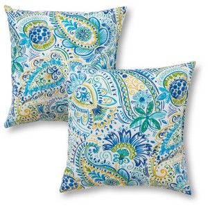 Kensington Garden 2pk 17"x17" Square Outdoor Throw Pillows - 1 of 4