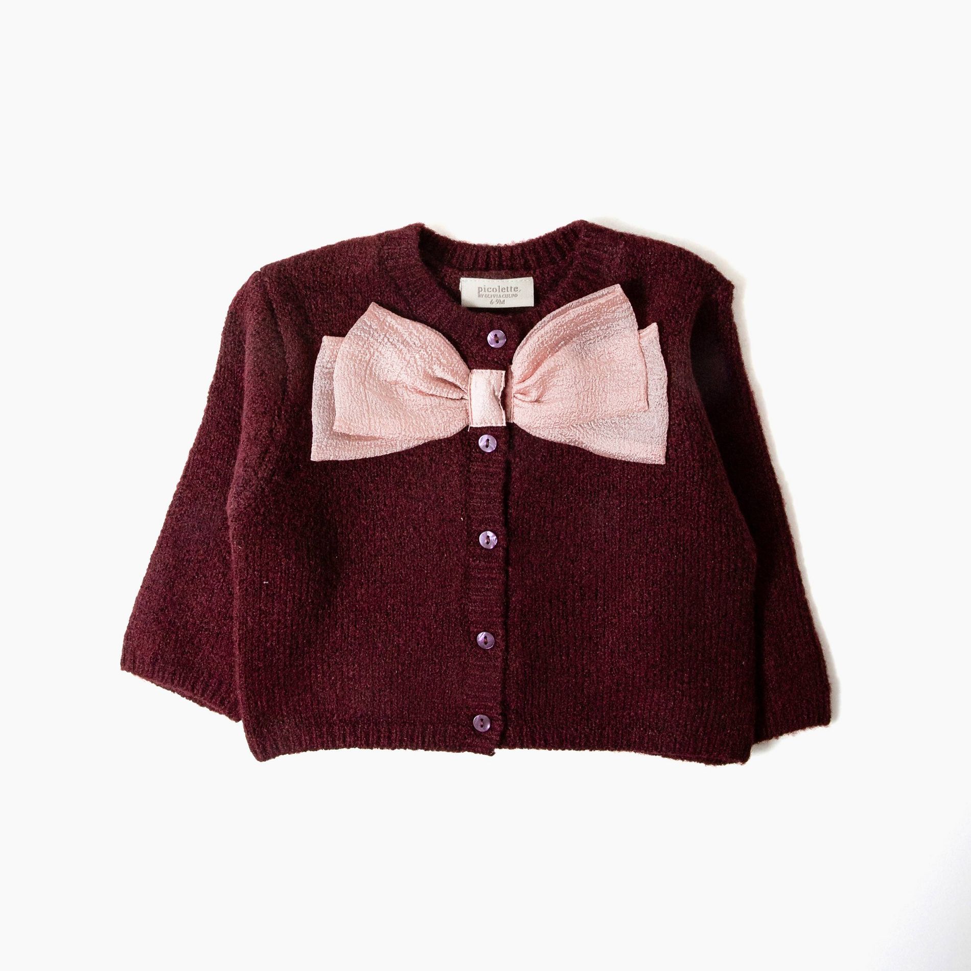 Picolette by Olivia Culpo Baby Girls' bow Cardigan Sweater - Pink Newborn