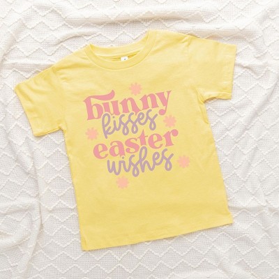 The Juniper Shop Bunny Kisses Easter Wishes Flowers Toddler Short Sleeve Tee