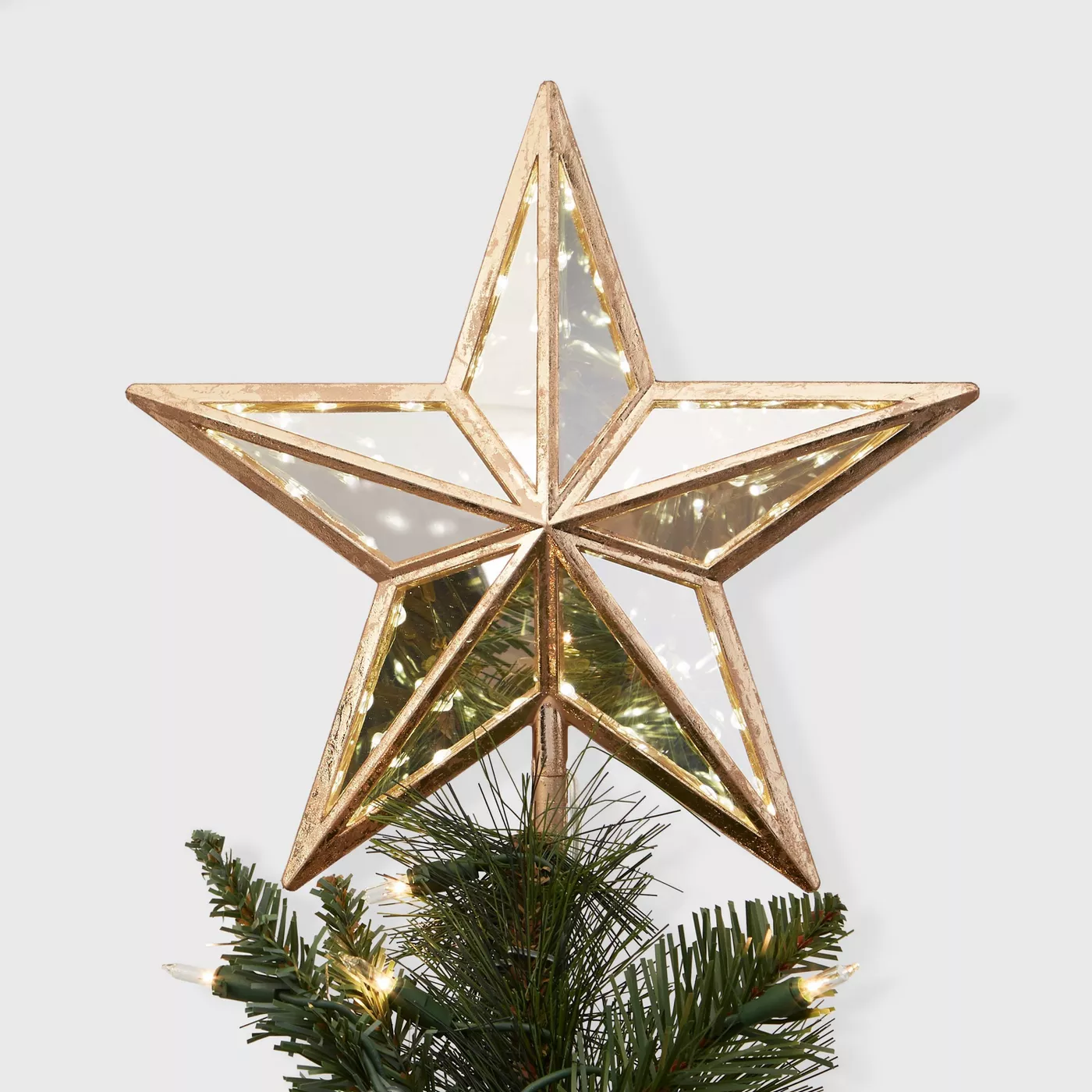 Lit Star Christmas Tree Topper Gold - Wondershop™ - image 1 of 2