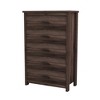 Lycvki Retro Wooden Dresser with 5 Drawer for Bedroom - 2 of 4