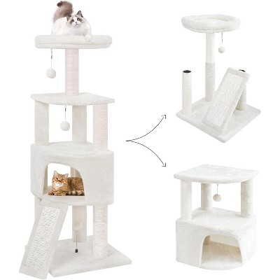 45in Cat Tree Tower with Big Condo for Indoor Cats,Cat Tower with Scratching Post,Scratching Board and Cat Toys