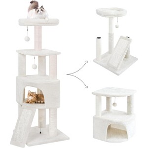 45in Cat Tree Tower with Big Condo for Indoor Cats,Cat Tower with Scratching Post,Scratching Board and Cat Toys - 1 of 4