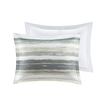 Yellow and Gray Reversible Microfiber Comforter Set, Full