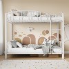 Metal Bunk Bed Twin Over Twin, Heavy Duty Bunkbeds Frame with Arched Guardrail and Safety Ladder, Sturdy Steel Bed for Kids Boys Girls, Black - 3 of 4