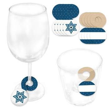 Big Dot of Happiness Happy Passover - Pesach Jewish Holiday Party Paper Beverage Markers for Glasses - Drink Tags - Set of 24