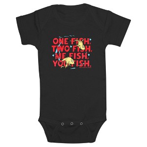 Infant's Dr. Seuss Me Fish You Fish  Bodysuit - Black - 18 Months - 1 of 3