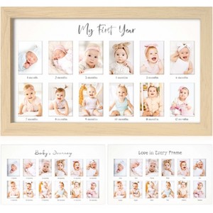 Nova Baby's First Year Photo Frame, 12 Months Newborn Baby Picture Frame, Monthly Birthday Milestone Collage - 1 of 4