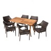 Nora 7pc Acacia & Wicker Dining Set: Elegant Outdoor Furniture by Christopher Knight Home - 2 of 4