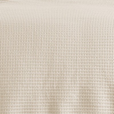 Cream Twin Organic Cotton Waffle Weave Duvet Set