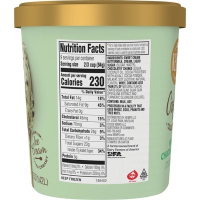 Kemps Crafted Collection Mint Chocolate Chip Ice Cream - 1.5qt