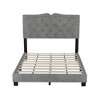 Full Size Upholstered Platform Bed with Tufted Headboard - 4 of 4