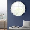 Wooakway 36" D Modern Beaded Round Wall Mirror with Metal Frame & Wood Back Panel Keyhole hanger Indoor White - 2 of 4