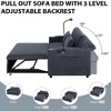 NicBex 55.9 Inch Convertible Sofa Bed Loveseat Sofa with 3 USB Ports,2 Side Pockets and Phone Holder for Living Room,Apartment,Office,Gray - 4 of 4