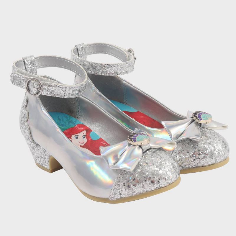 Toddler Girls' Disney Princess Ballet Flats - Silver, 4 of 8