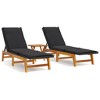 VidaXL 3 Piece Patio Lounge Set Poly Rattan&Solid Wood Acacia - 2 of 4