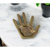 HomeRoots 8" Antiqued Gold Cast Iron Hand Trinket Tray - 2 of 4