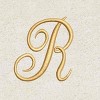 Avanti  Ivory with Gold Script Monogram Fingertip Towel Letter   R - 2 of 3