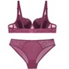 Agnes Orinda Women's Plus Size Lace Polka Dots 2-Piece Lingerie Set - 2 of 4