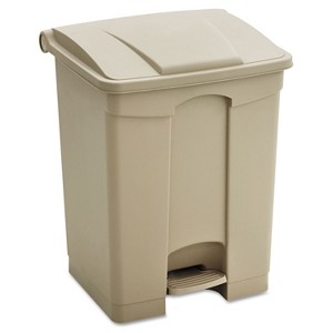 Safco Large Capacity Plastic Step-On Receptacle 23gal Tan 9923TN Step Trash Can - 1 of 3