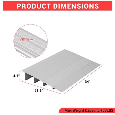CuisinSmart 4" Rise Threshold Ramps for Doorways, Portable Door Ramps, 700 Lbs Capacity, Adjustable Aluminum Entry Ramp
