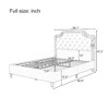 CAVINAS Full Size Bed Frame, Velvet Upholstered Bed with Ruched and Button Tufted Headboard, Platform Beds - 3 of 4