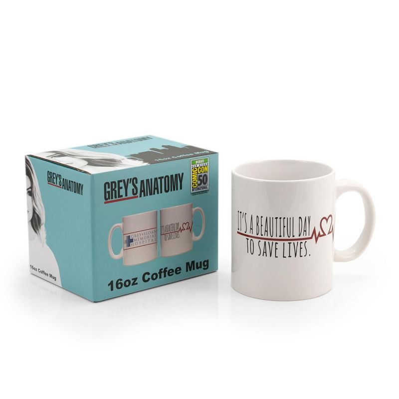 Surreal Entertainment Greys Anatomy Derek Coffee Mug | It's A Beautiful Day To Save Lives | 16 Ounces, 4 of 7